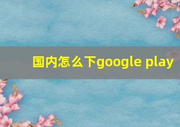 国内怎么下google play